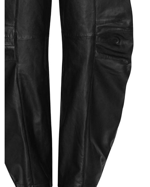 ROTATE BIRGER CHRISTENSEN Blue Leather Cargo Trousers
