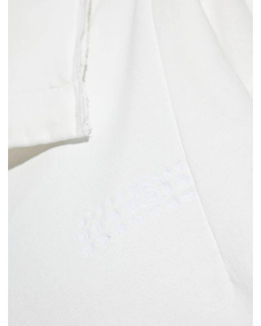 MM6 by Maison Martin Margiela White Drawstring Pocket Hoodie