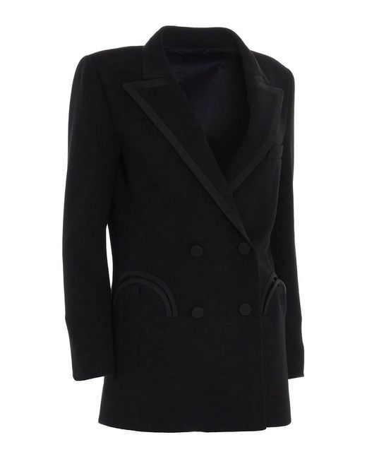 Blazé Milano Black Gros Grain Piping Wool Blazer