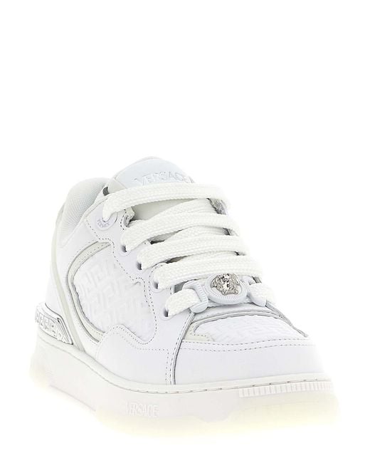 Versace White Biggie Basket Sneakers