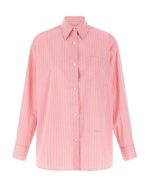 Marni Pink Striped Shirt