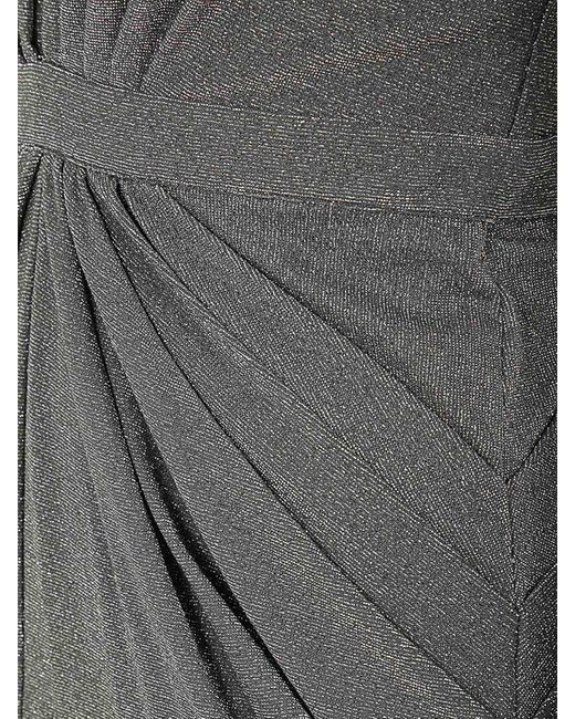Elisabetta Franchi Gray Long Dress With Side Drape