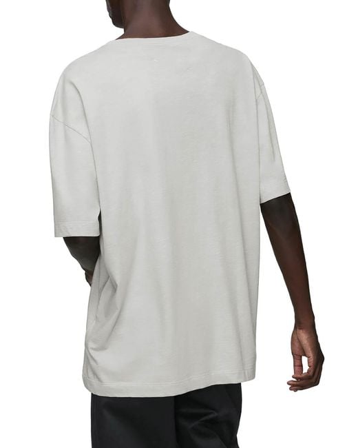 Maison Margiela White Cotton T-Shirt With Tone-On-Tone Lettering Print for men
