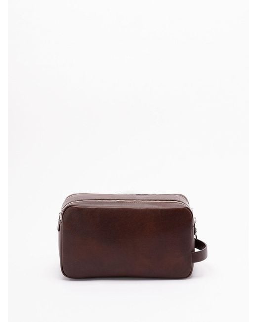 Brunello Cucinelli Brown Beauty Case With Double Zipper for men