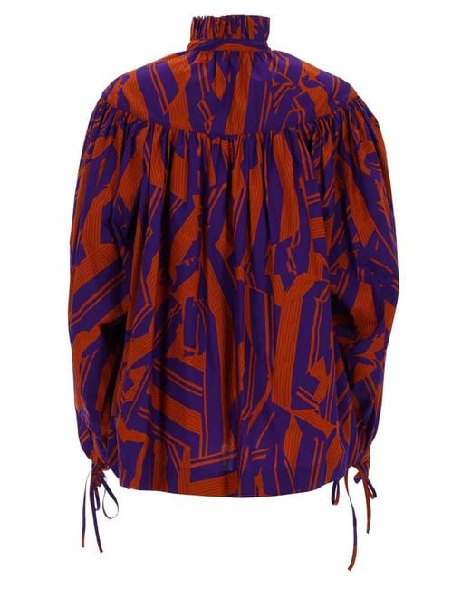 Dries Van Noten Red Catya Blouse