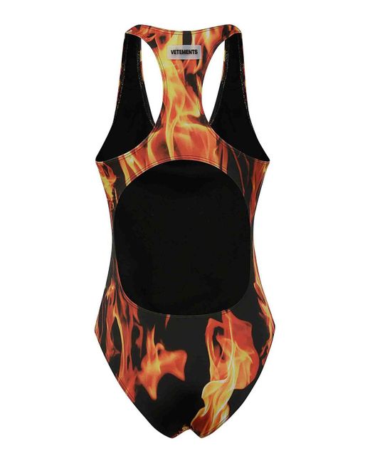 Vetements Orange Fire Swimsuit