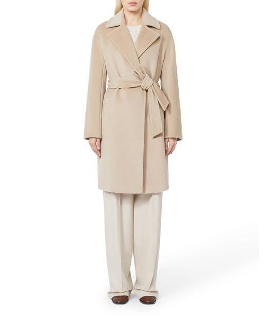 Max Mara Natural Scire Beaver Wool Robe Coat