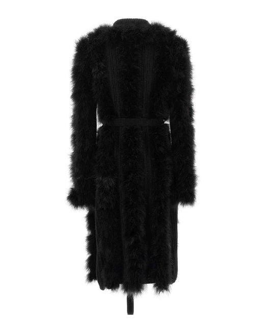 The Attico Black Dressing Gown Coat