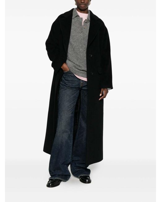 Tagliatore Black Wool Single-Breasted Coat