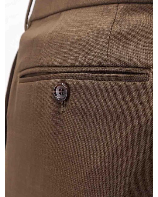Tom Ford Brown Wool Trousers With Pleats for men