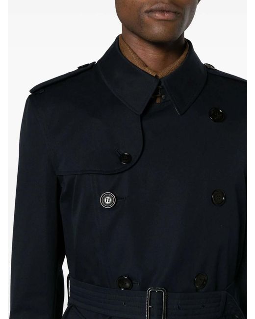 Burberry Black Kensington Mid Trench Coat for men