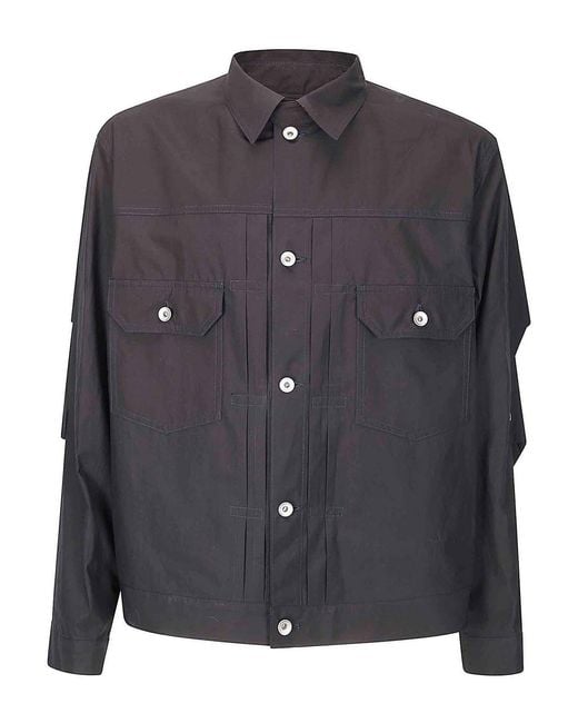 Sacai Gray Cotton Typewriter Jacket for men