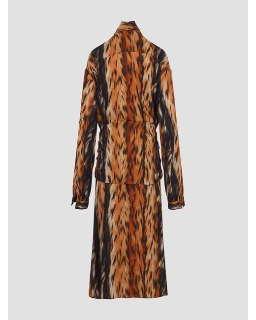 Balenciaga Brown Knotted Dress