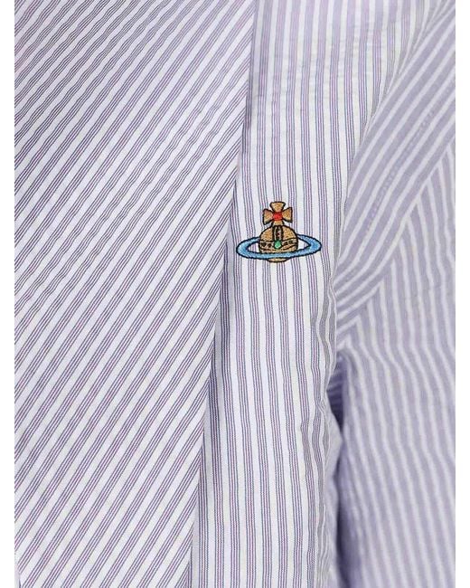 Vivienne Westwood Blue Shirt With Heart Cutout