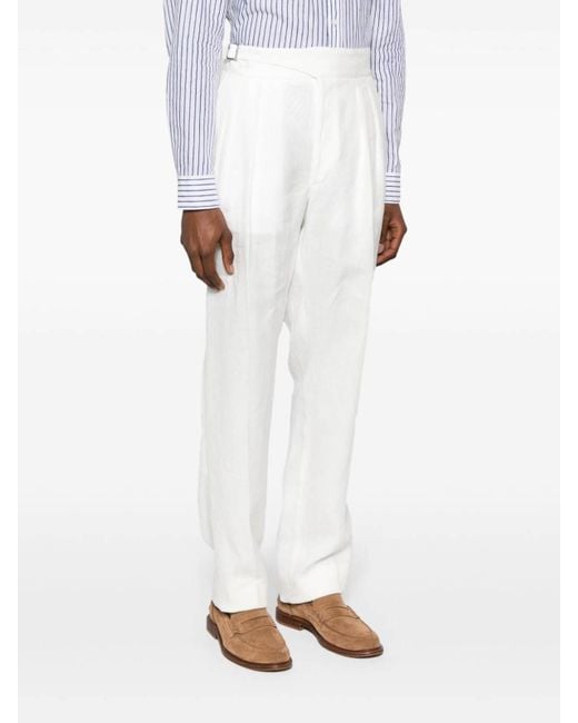 Ralph Lauren White Carrot Fit Trousers for men