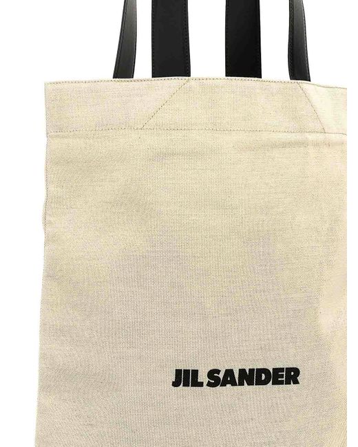Jil Sander Natural Flat Shopper Large Shopping Bag