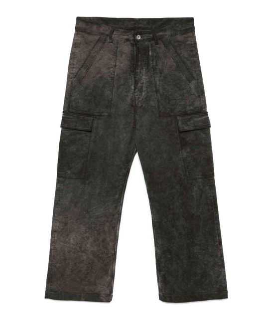 Rick Owens Gray Drkshdw Distressed Cargo Trousers for men