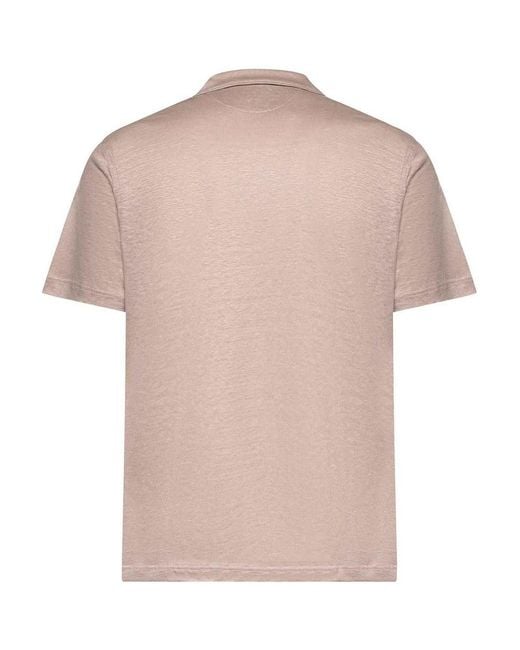 Eleventy Pink Linen Polo for men