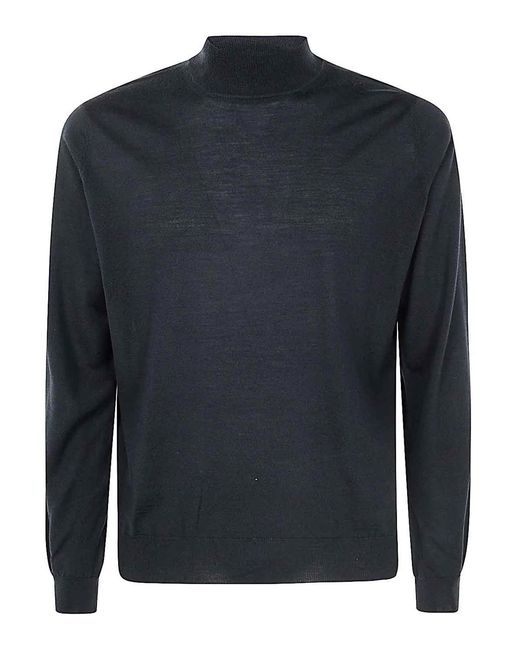 FILIPPO DE LAURENTIIS Blue Long Sleeves Merinos Turtleneck for men