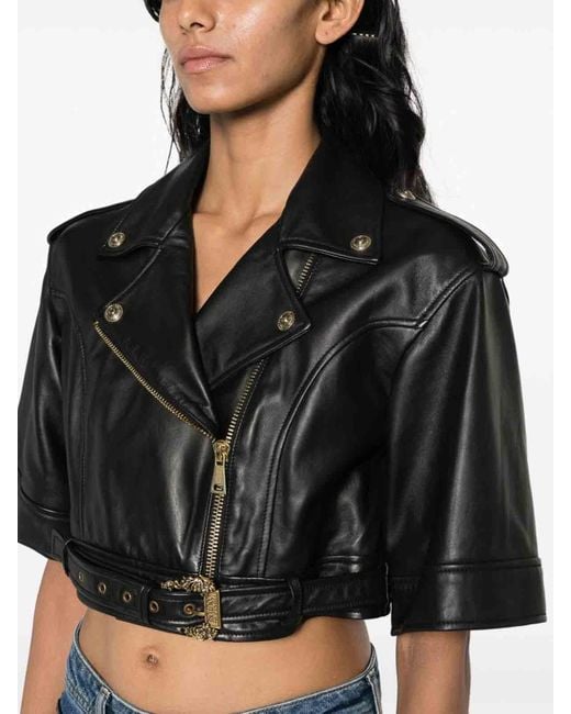 Versace Black Hardware Leather Jacket