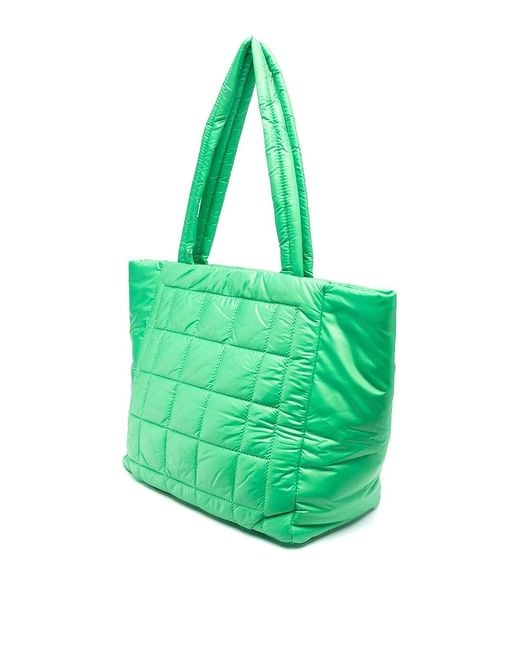 Michael Kors Green Lliliah Quilted Tote With Two Handles