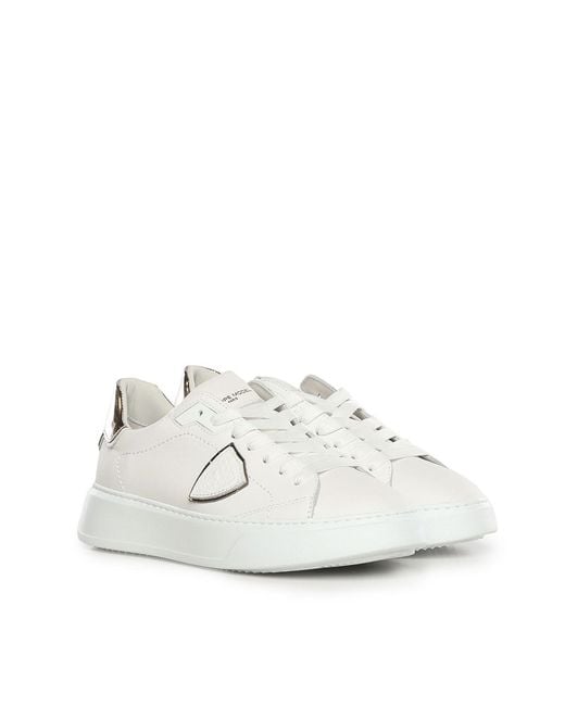 Philippe Model White Temple Leather Sneaker