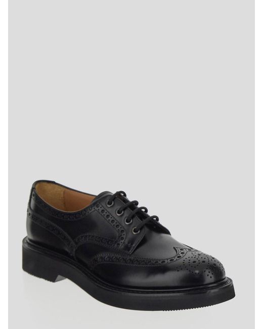 Church's Black Derby Shoes In Smooth for men