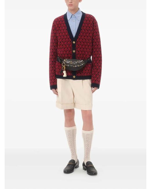 Valentino Red 'Toute La V' Cardigan for men