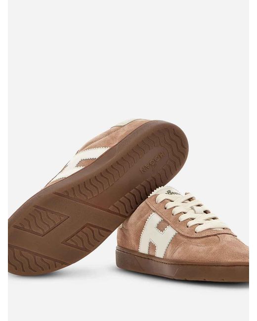 Hogan Brown Cool H Calfskin Sneakers