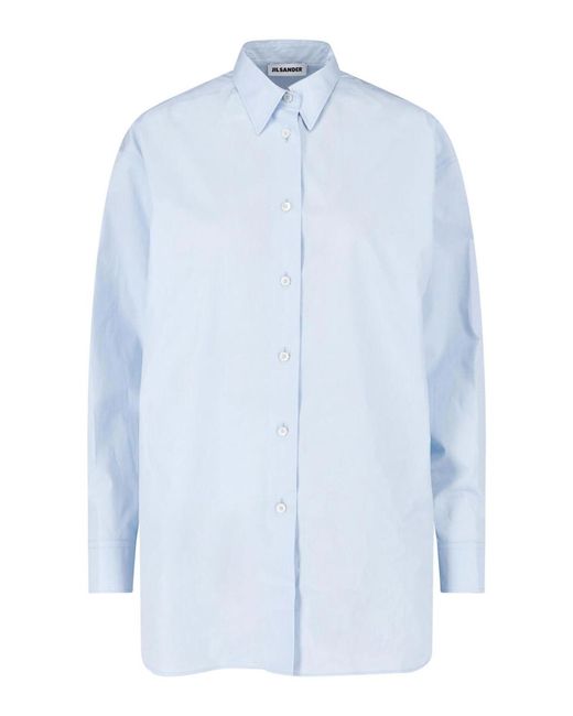 Jil Sander Blue Cotton Shirt