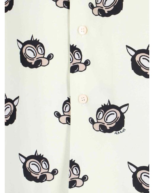 Marni White Viscose Shirt for men