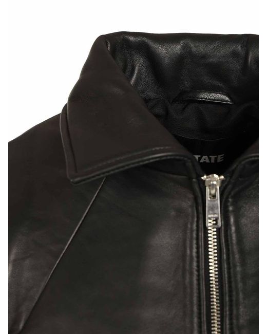 ROTATE BIRGER CHRISTENSEN Black Boxy Leather Jacket
