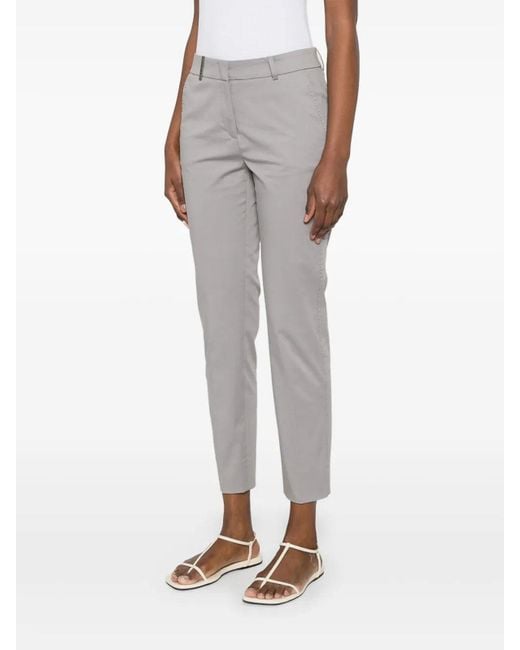 Peserico Gray Straight Leg Trousers