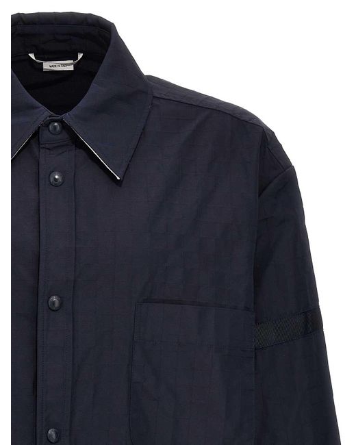 Thom Browne Blue Snap Front Overshirt for men