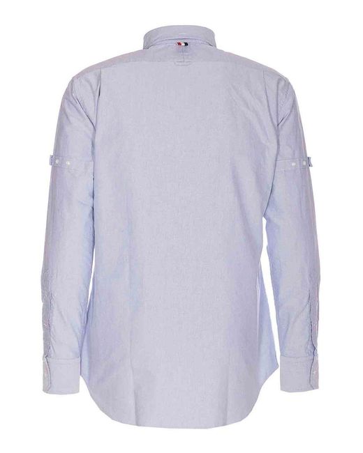 Thom Browne Purple Light Classic Shirt With Frotnal Buttons for men
