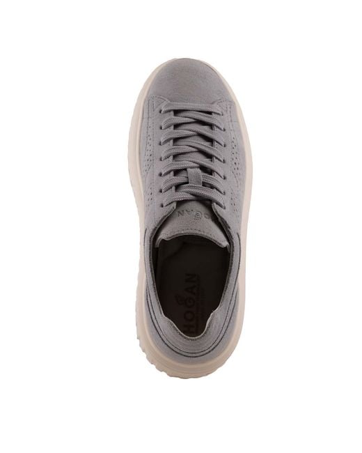 Hogan Gray H-Stripes Sneakers