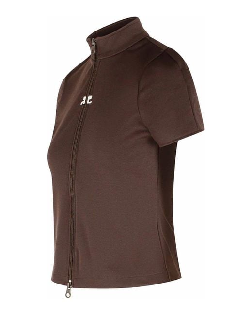 Courreges Brown Polyester T-Shirt