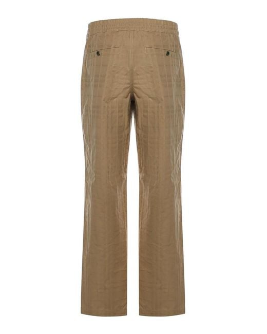 Burberry Natural Check Cotton Trousers for men