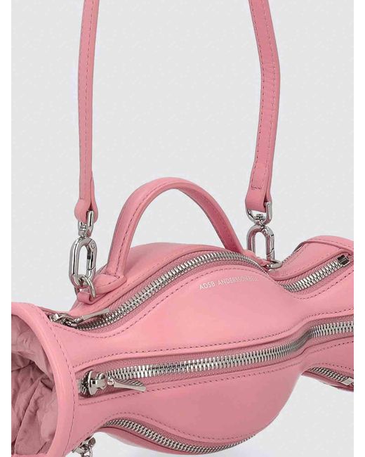 ANDERSSON BELL Pink Small Jear Bag In Leather