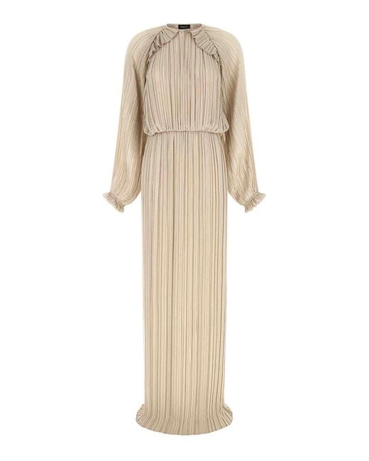 Fabiana Filippi Natural Long Pleated Dress