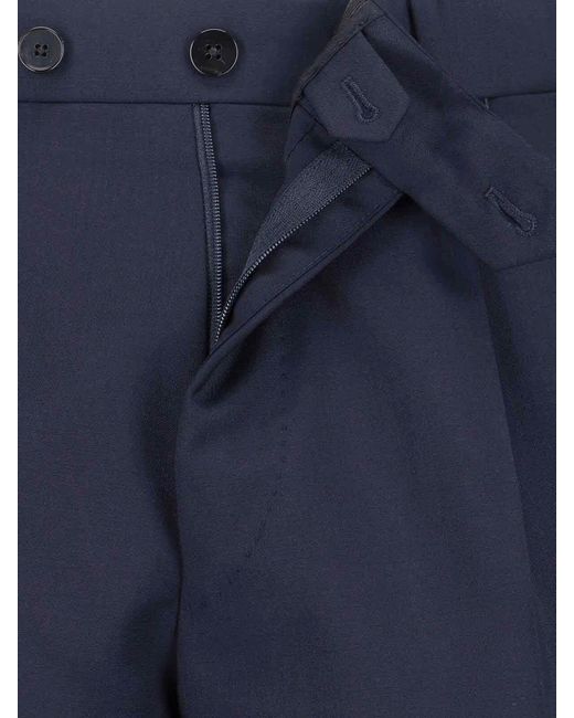 Caruso Blue Double-Breasted Suit for men