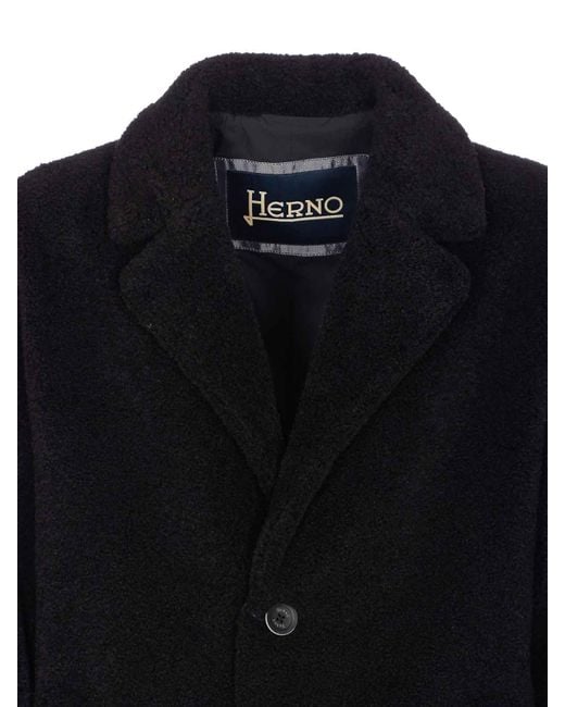 Herno Blue Coat With Frontal Buttons Closure for men