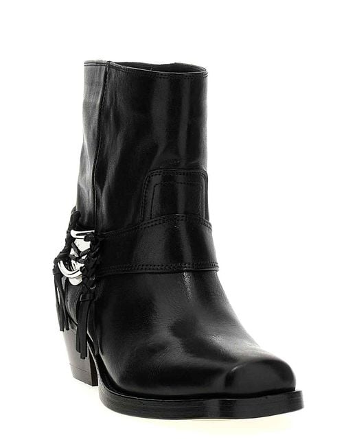 Isabel Marant Black Akson Gaucho Ankle Boots