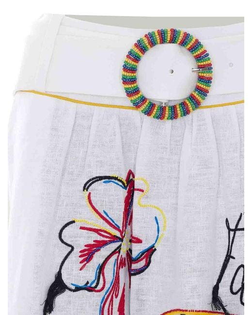 Farm Rio White Pinko Trop Off- Skirt