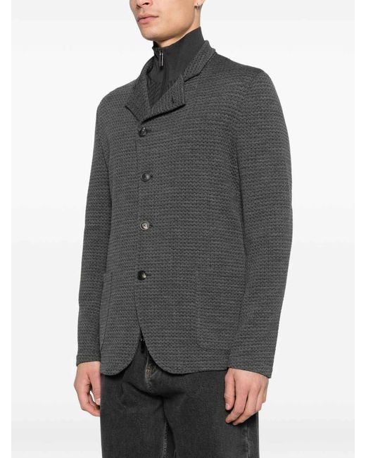 Emporio Armani Black Wool Blend Blazer Jacket