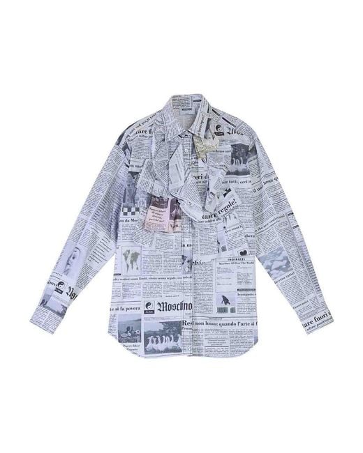 Moschino Blue Newspaper Shirt