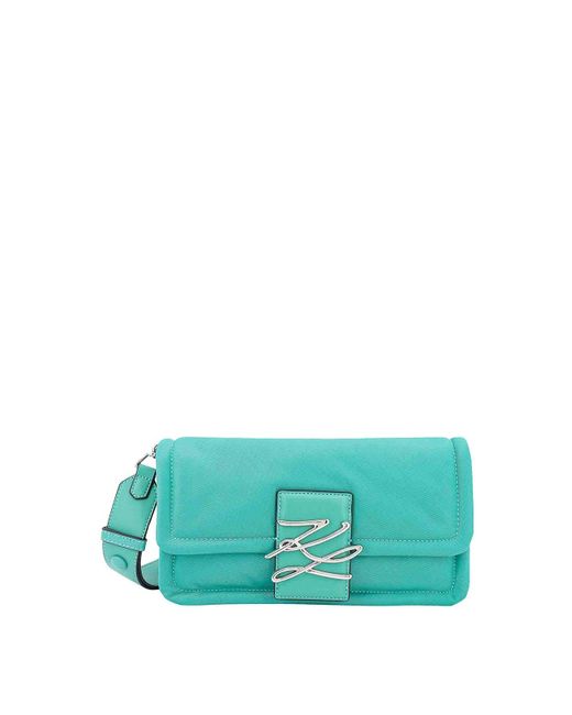 Karl Lagerfeld Green Recycled Nylon Bag Frontal Monogram