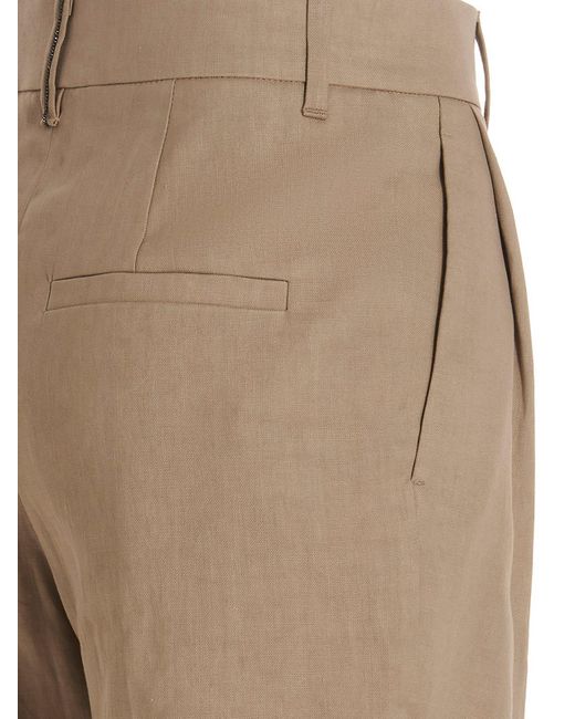 Brunello Cucinelli Natural Linen Blend Trousers