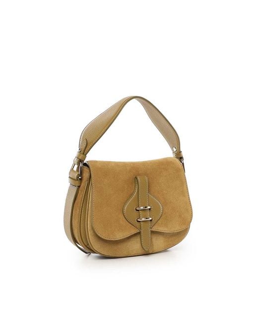 Coccinelle Metallic Mavery Small Suede Shoulder Bag