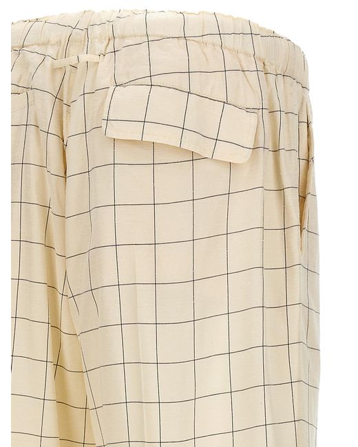 Undercover Natural All-Over Checkered Pants With Elastic Waistband for men